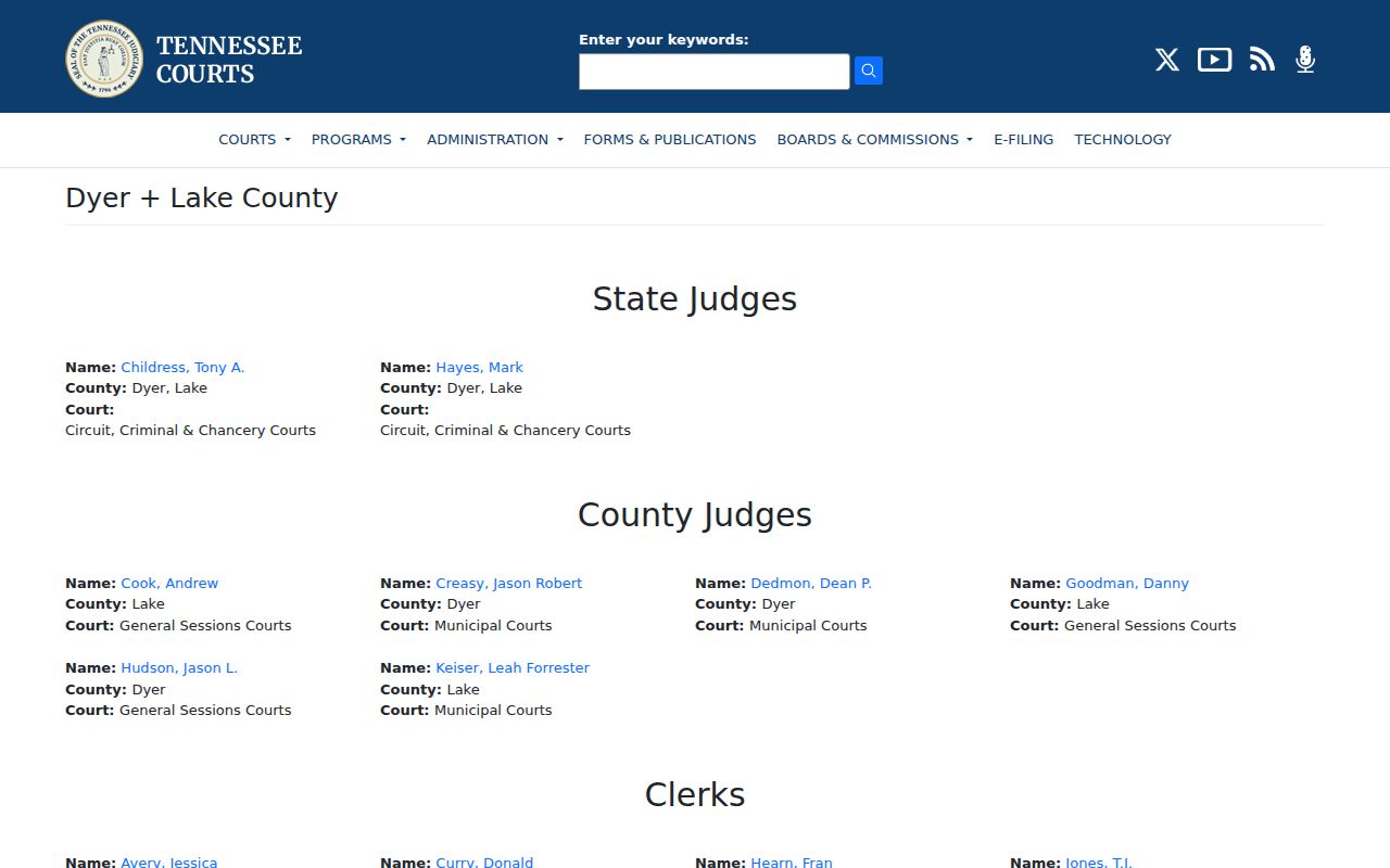 Lake County criminal court cases 29th Judicial District officials