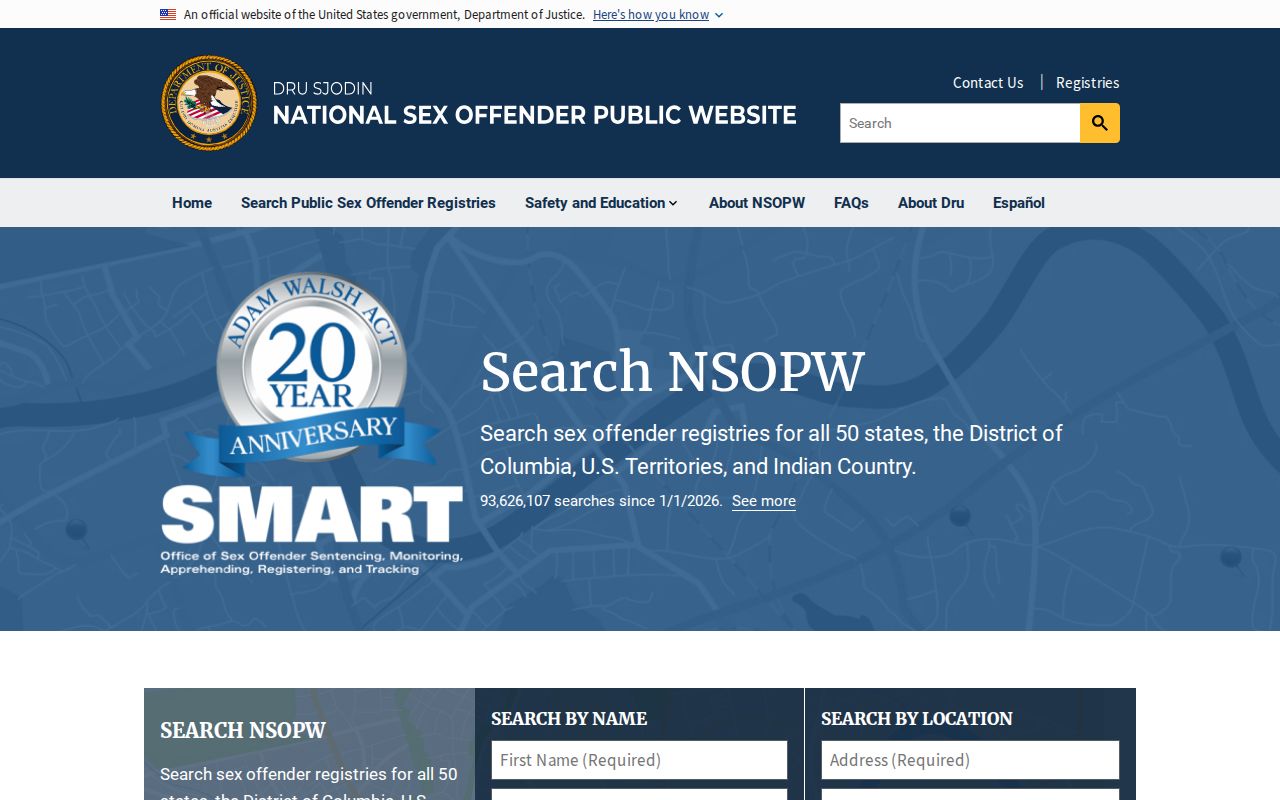 National registry search used with Lake County sex offender records