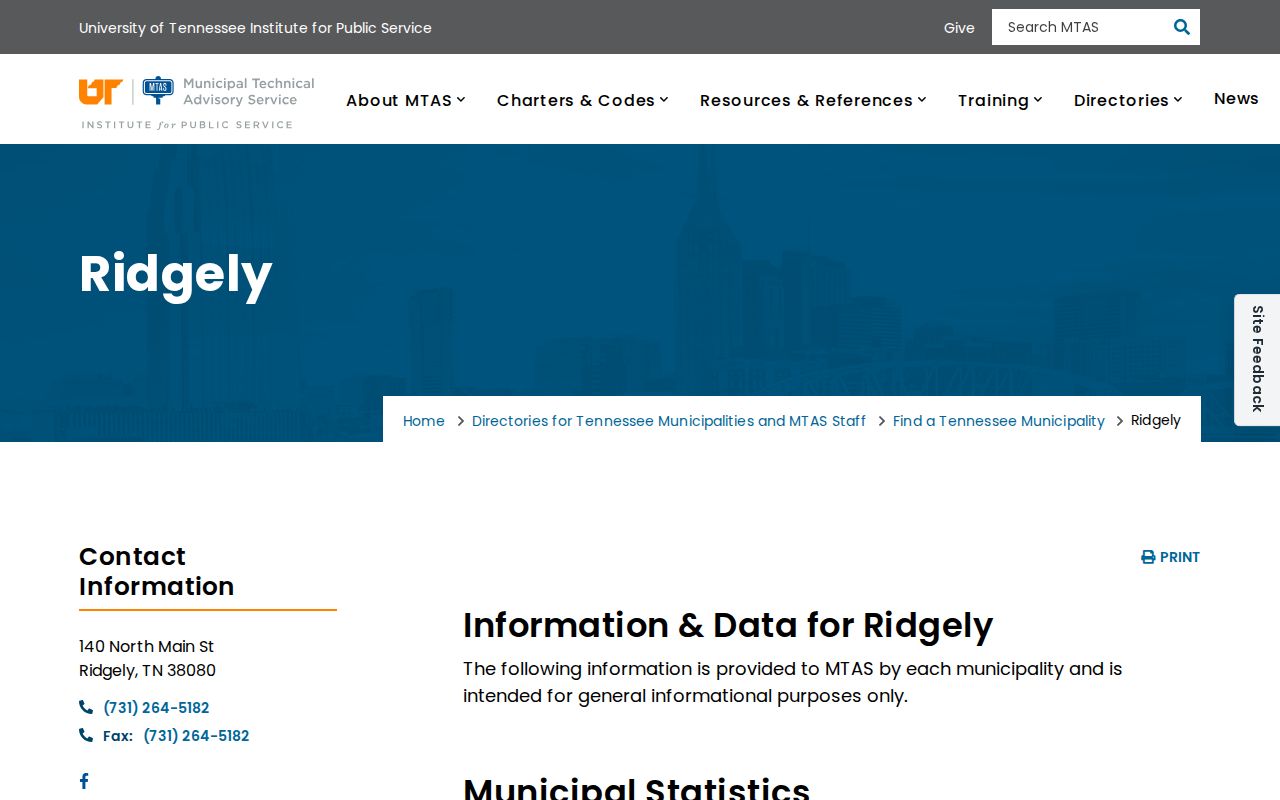 Lake County Ridgely criminal records municipal directory