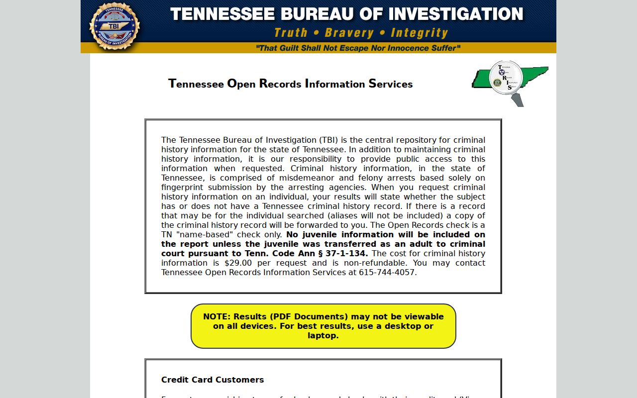 TORIS Lake County criminal record search screen